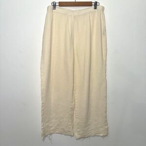 Soft Surroundings Cotton Gauze Pull On Pant - Cream XL